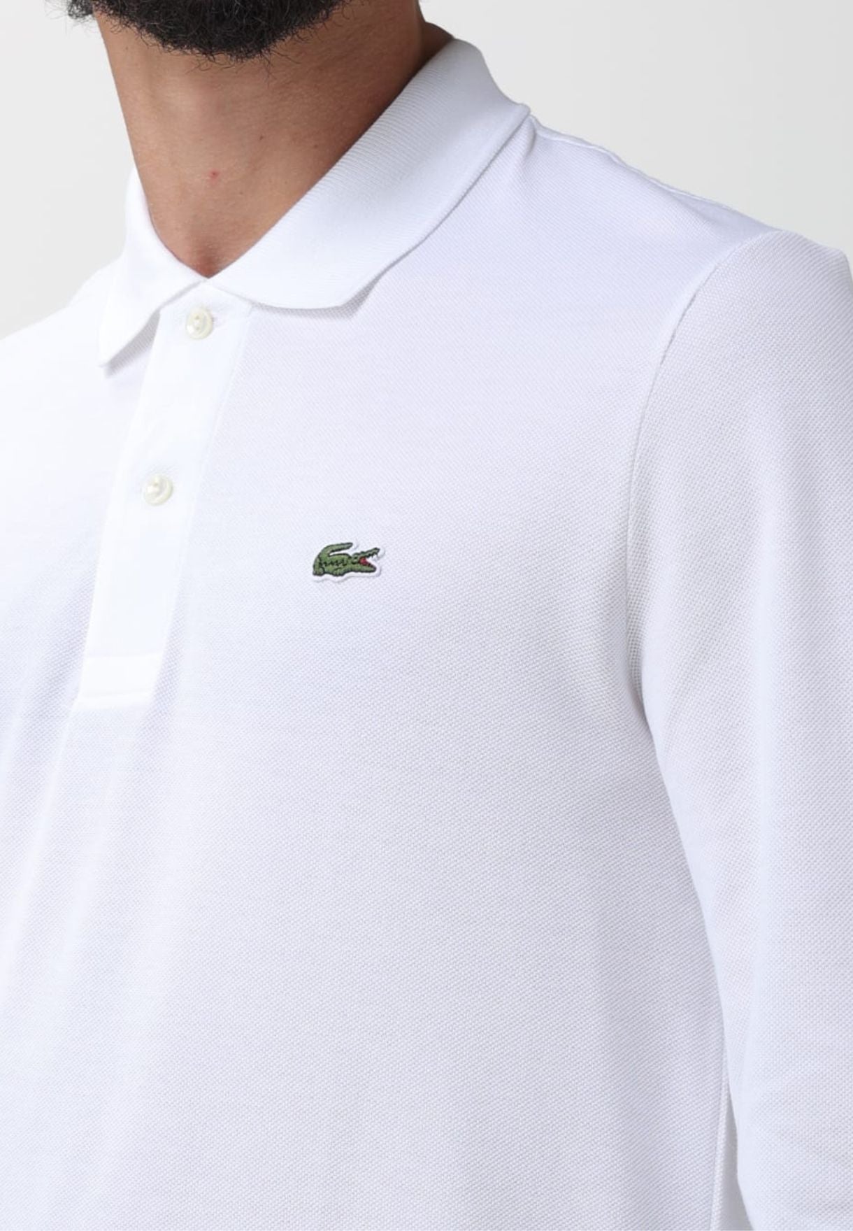 Men's Classic Fit L.12.12 Long-sleeve Polo Shirt, White