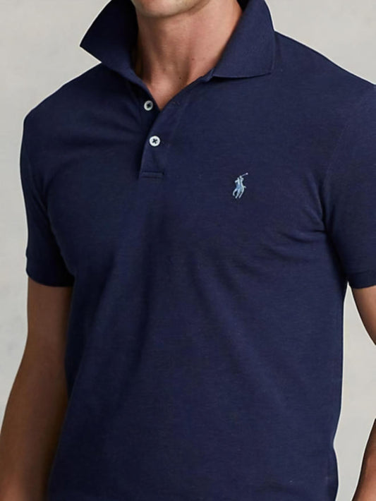 Men's Custom Slim Fit stretch cotton Polo Shirt, Navy