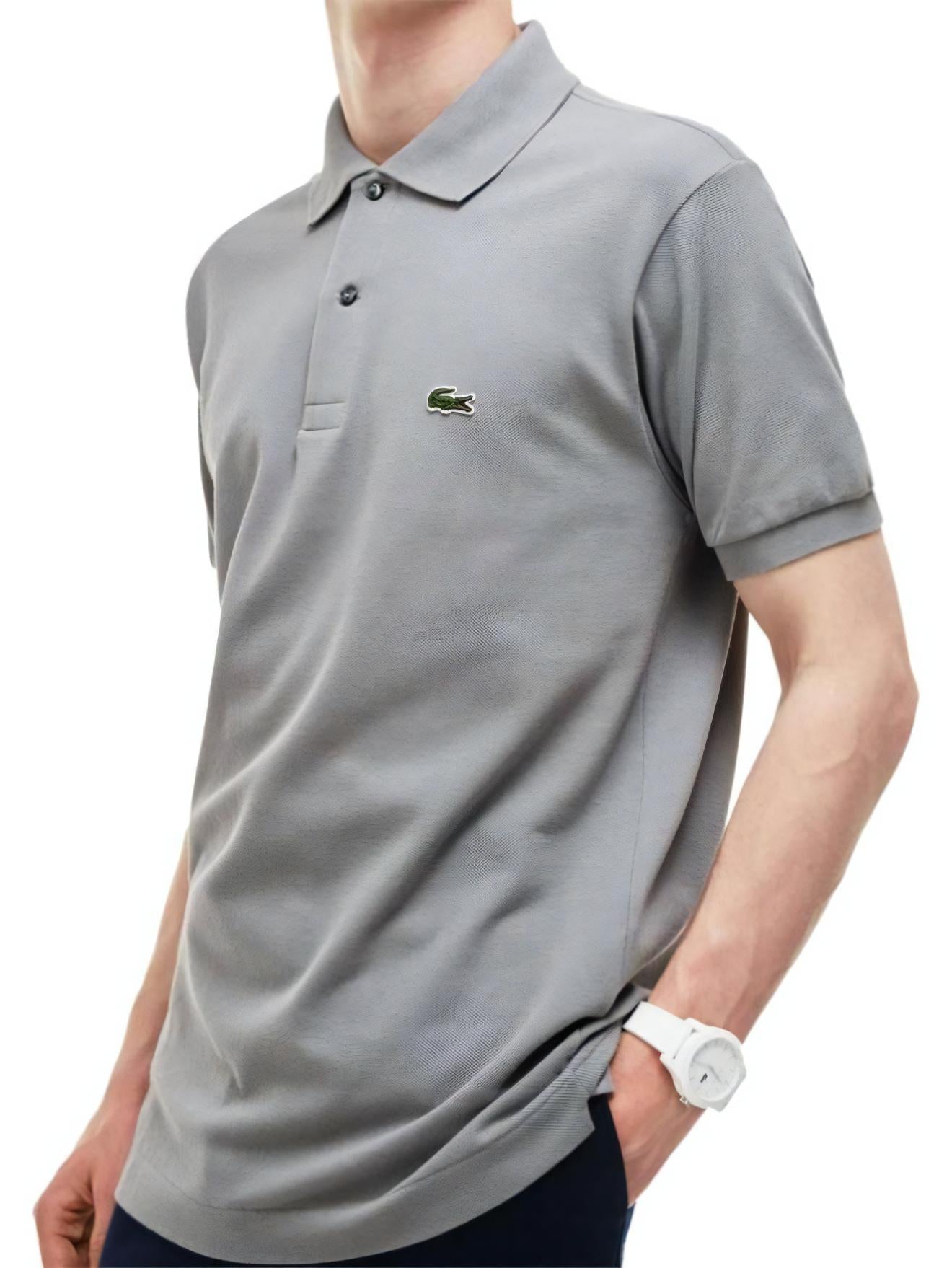 Men's  Classic Fit Pique Polo Shirt, Gray