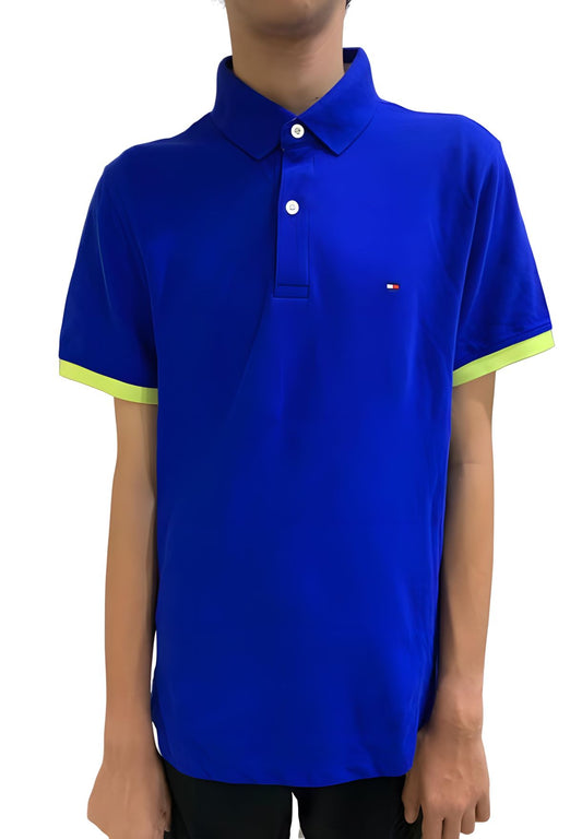 Men's Custom Fit Short Sleeve Polo Shirt, Deep Ocean Blue