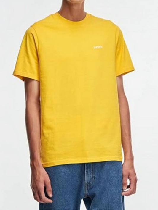 Men's Round Neck Cotton T-Shirt, Yellow