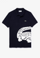 Men's Regular Fit Crocodile Print Polo Shirt, Dark Blue