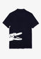 Men's Regular Fit Crocodile Print Polo Shirt, Dark Blue