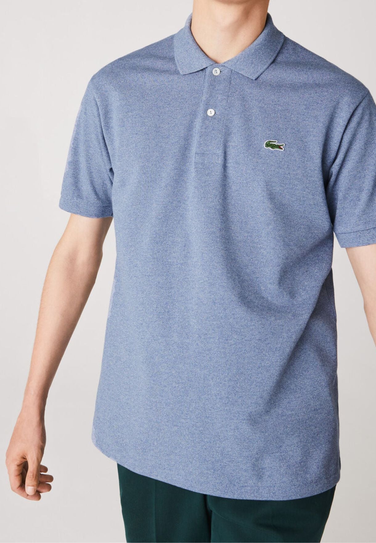 Men's Slim Fit Short Sleeve Polo Shirts, Blue Chine