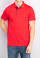 Men's  Regular Fit Ribbed Collar Short Sleeves Polo, Red