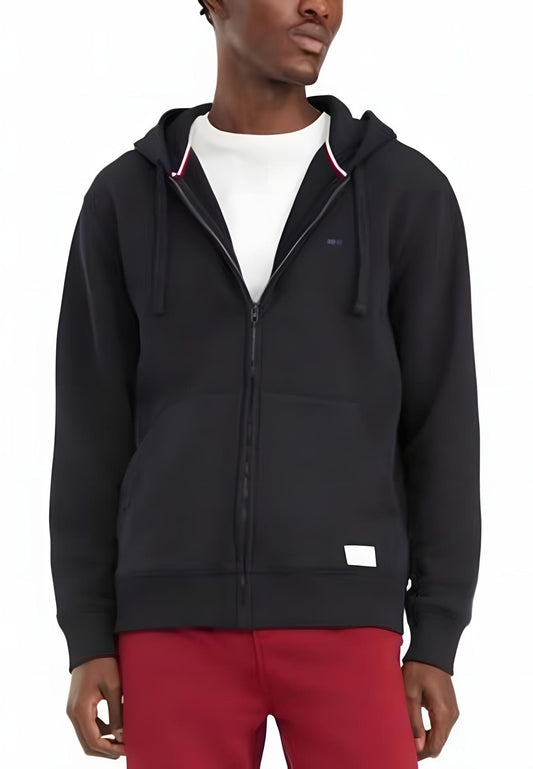 Men's Solid Zip Hoodie, Navy Blue