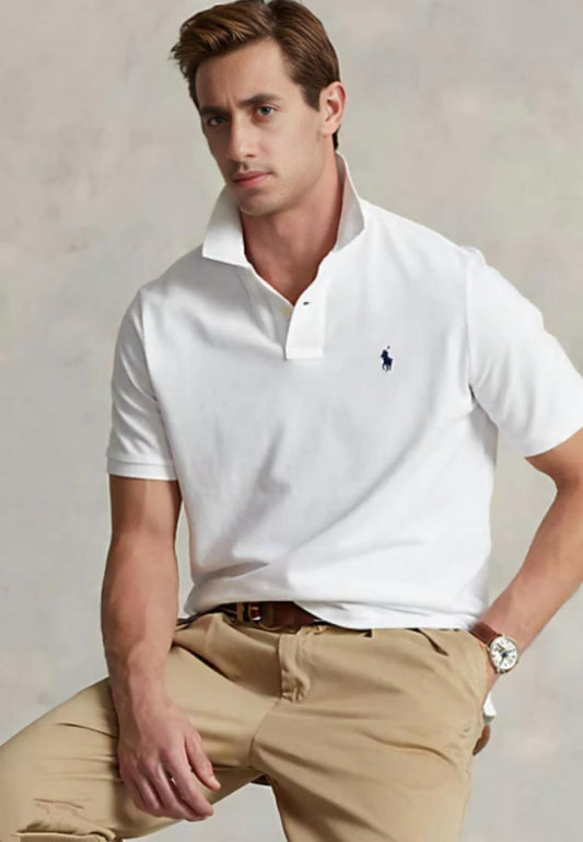 Men's Classic-Fit Mesh Polo Shirt, White