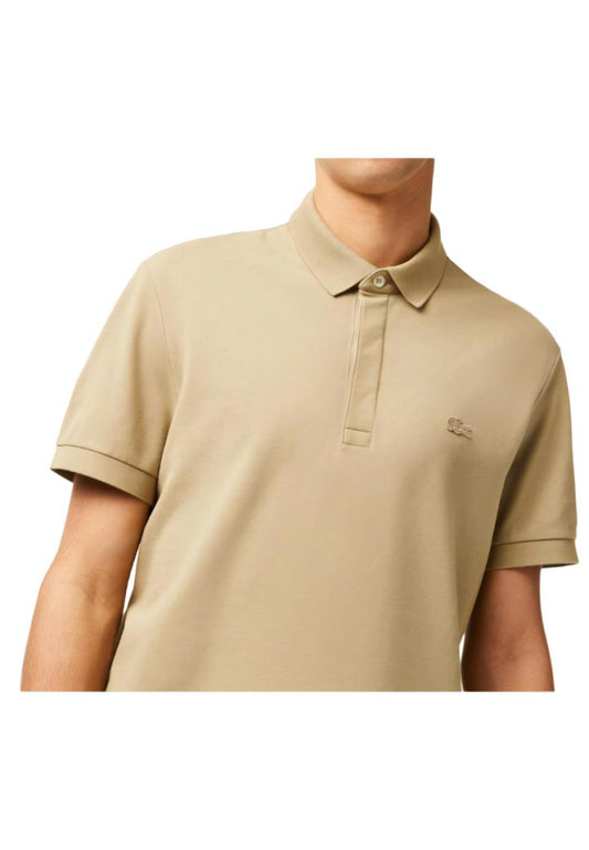 Men's Regular Fit Smart Paris Polo Shirt Stretch Cotton, Beige