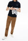 Men's Regular Fit Crocodile Print Polo Shirt, Dark Blue
