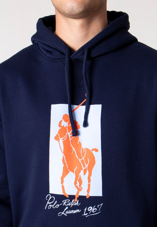 Men's Big Pony Fleece Hoodie, Navy