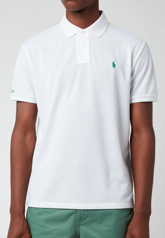 Men's Custom Slim Fit The Earth Polo Shirt, White