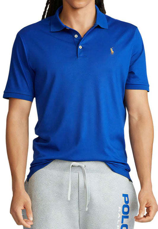 Men's Classic Fit Soft Cotton Polo Shirt, Blue