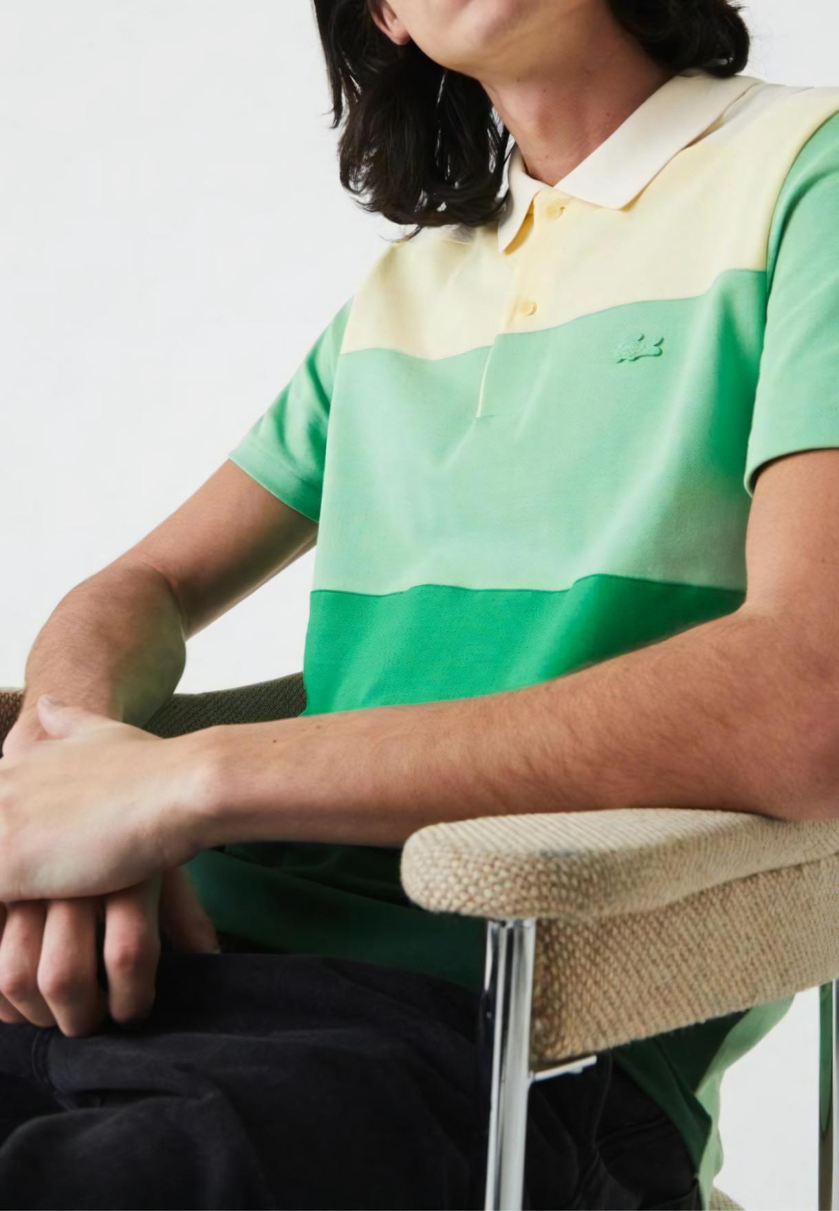 Men’s Regular Fit Fresh Cotton Piqué Polo Shirt, Colour block