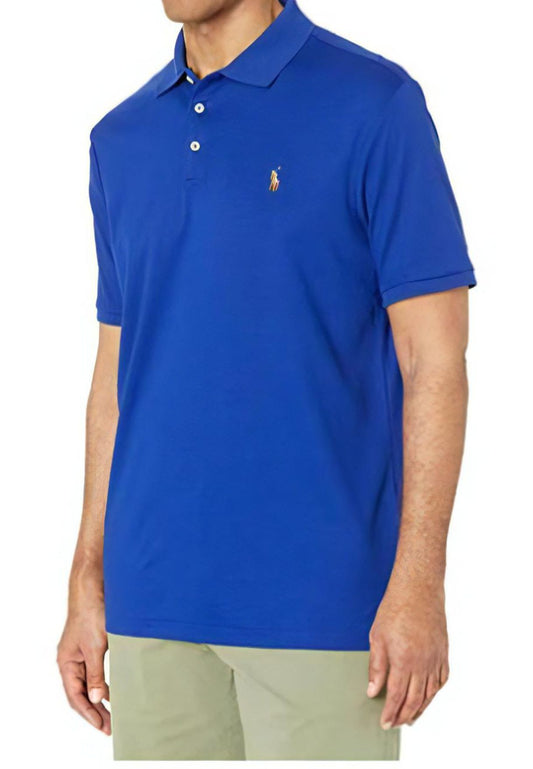 Men's Classic Fit Soft Cotton Polo Shirt, Blue