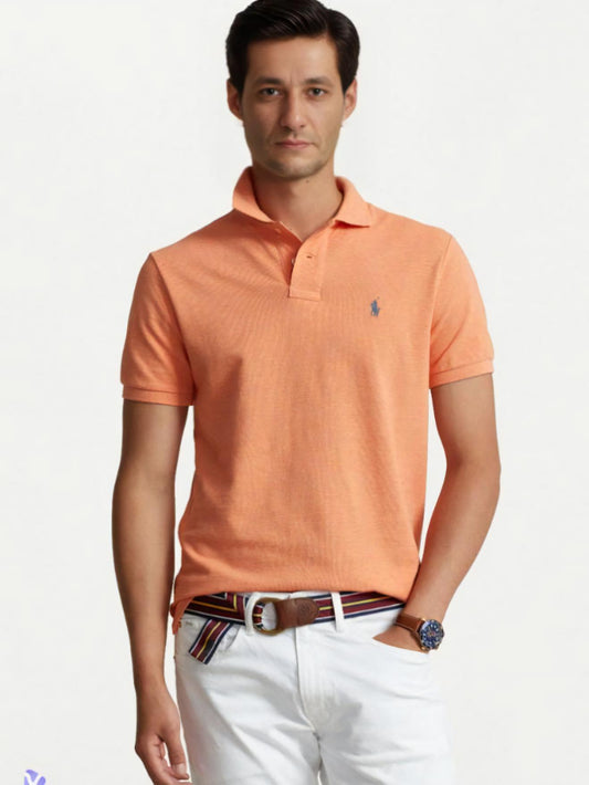 Men's Custom Slim Fit Polo Shirt, Orange