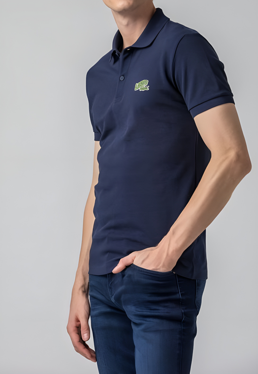 Men's Regular Fit Embroidered Logo Short Sleeve Polo Shirt, Navy Blue