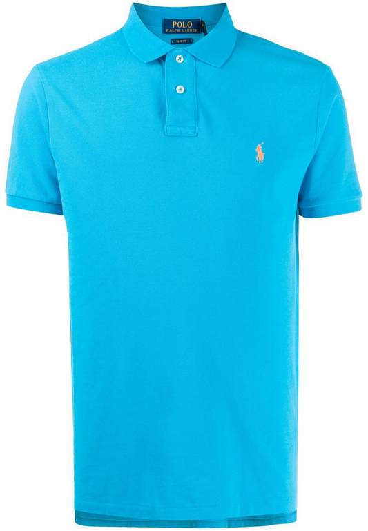 Men's Slim Fit embroidered logo polo shirt, Blue