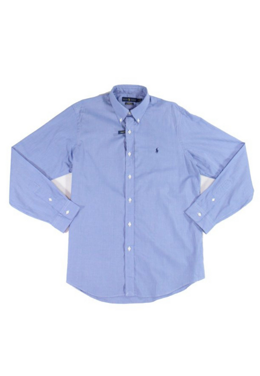 Men's Poplin Sport Shirt Blue End on End