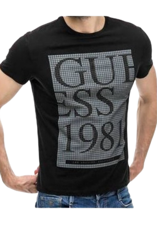 Men's short sleeves T shirt  M74I39- Black