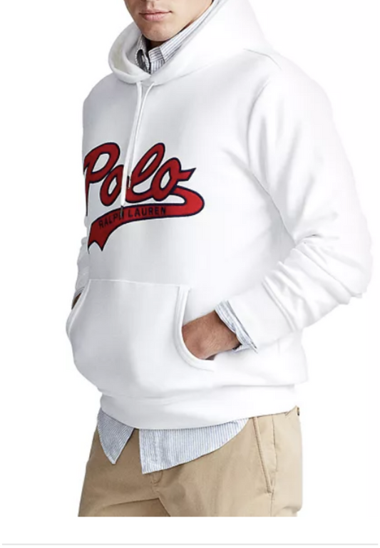 Men's Double-Knit Logo Hoodie, White